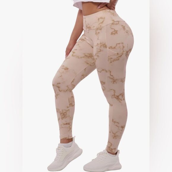 Butt lifting cream and mocha fleece lined leggings so the pockets size small NWT - Picture 1 of 9